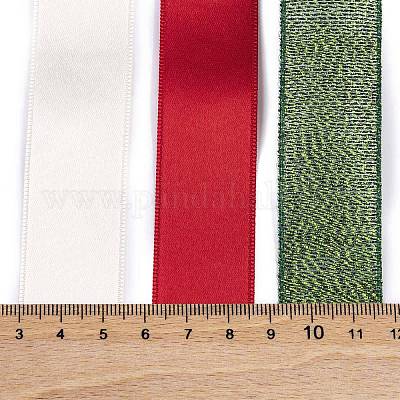 9 Yards 3 Styles Christmas Theme Polyester & Polycotton Ribbons Sets&nbsp;SRIB-A015-01A-03-1
