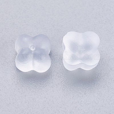 シリコン製ピアスキャッチ  ピアスバックキャッチ  透明  5x5x3.5mm  穴：0.6mm  約500個/袋&nbsp;KY-P012-01-1
