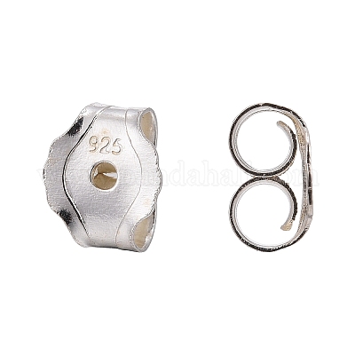 イヤリングパーツ925スターリングシルバーイヤリング  銀  5x4.5x3mm  穴：1mm  約115pairs / 20グラム&nbsp;STER-F015-02-1