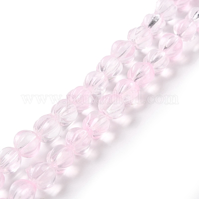 透明ガラスビーズ連売り  ランタン  パールピンク  8.5x7.5x8mm  穴：1.2mm  約45~46個/連  14.37インチ（36.5cm）&nbsp;GLAA-F114-02A-02-1