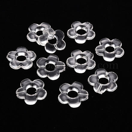 透明なアクリルビーズフレーム  花  透明  19x20x3.5mm  穴：1.6mm  内径：6.5mm&nbsp;X-TACR-S154-29B-01-1