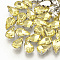Sew on Rhinestone, Multi-strand Links, Glass Rhinestone, with Brass Prong Settings, Garments Accessories, Faceted, teardrop, Platinum, Gold, 8x5.5x4mm, Hole: 0.8~1mm