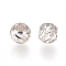 Brass Spacer Beads, Fancy Cut, Rondelle, Silver Color Plated, 3.5x3mm, Hole: 1.5mm