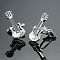 Brass Musical Instruments Cufflinks, for Apparel Accessories, Platinum, 10mm