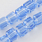 Glass Bead Strands, Faceted, Cube, Cornflower Blue, 5~6x5~6x5~6mm, Hole: 1mm, 95~100pcs/strand, 54~57cm