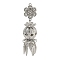 Brass Big Pendants, Cadmium Free & Nickel Free & Lead Free, Wind Bell, Real Platinum Plated, 55x14x14mm, Hole: 1.2mm