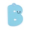 Acrylic Pendants, Letter with Smiley Face , Letter B, 29~38x21.5~34.5x2.3mm, Hole: 3mm