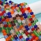 Transparent Glass Beads Strands, Faceted, Frosted, Rondelle, Mixed Color, 8mm, Hole: 1mm, about 60~62pcs/strand