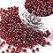Glass Seed Beads, Trans. Colours Lustered, Round, Crimson, 3mm, Hole: 1mm, about 2222pcs/100g