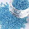 Glass Seed Beads, Trans. Colours Lustered, Round, Light Cyan, 3mm, Hole: 1mm, about 2222pcs/100g