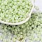 3/0 Glass Seed Beads, Opaque Colours Luster, Round, Pale Green, 5~5.5x3~3.5mm, Hole: 1.5~1.6mm, about 3488pcs/pound