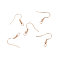 Iron Earring Hooks, with Horizontal Loop, Cadmium Free & Lead Free, Rose Gold, 17~19x0.8mm, Hole: 2mm, Pin: 0.6mm