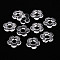 Transparent Acrylic Bead Frames, Flower, Clear, 19x20x3.5mm, Hole: 1.6mm, Inner Diameter: 6.5mm