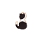Alloy Enamel Pendants, Cat, Black, 25x16mm