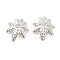 Brass Bead Caps, Cadmium Free & Lead Free, 7-Petal Flower, Silver, 9x8x2.5mm, Hole: 1.5mm