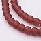 Baking Paint Transparent Glass Bead Strands, Frosted, Round, Tomato, 6mm, Hole: 1.3~1.6mm, about 140pcs/strand, 31.4 inch