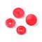 Plastic Snap Fasteners, Raincoat Snap Buttons, Flat Round, Red, 12x6.5mm