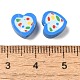 ポリマークレイビーズ  ハート  ブルー  8.5x9x4mm  穴：2mm&nbsp;CLAY-Z003-03B-3