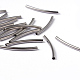 チューブビーズ  真鍮  カーブ  ニッケルフリー  プラチナ  25x2mm  穴：1mm&nbsp;EC297-NF-3