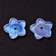透明ガラスビーズ  花  クリアAB  12x13x3mm  穴：1.2mm&nbsp;GLAA-YW0003-12-4