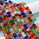 透明ガラスビーズ連売り  多面カット  艶消し  ロンデル  ミックスカラー  8mm  穴：1mm  約60~62個/連&nbsp;EGLA-A034-M8mm-63-1
