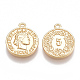 Brass Coin Charms&nbsp;KK-T038-76G-1