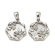 Brass Pave Shell Pendants&nbsp;KK-G490-37P-1