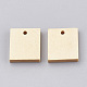 ウッドペンダント  長方形  小麦  20x17~18x4mm  穴：2mm&nbsp;WOOD-T008-05-2