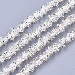 Seed Bead Cords, with Polyester Cords, 6-Ply, Round Hole, Pale Goldenrod, 6mm, about 32.8 yards(30m)/bundle