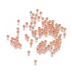 Brass Spacer Beads, Cadmium Free & Lead Free, Round, Rose Gold, 3mm, Hole: 1mm