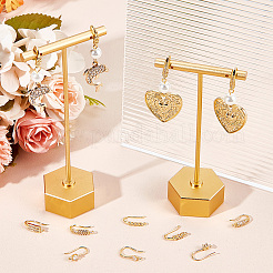24Pcs 6 Style Rack Plating Brass Pave Cubic Zirconia Earring Hooks&nbsp;KK-BBC0012-31