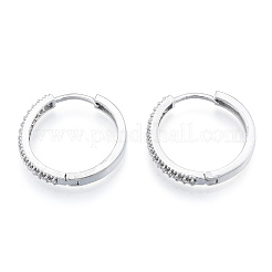 Clear Cubic Zirconia Hinged Hoop Earrings&nbsp;EJEW-N011-112P