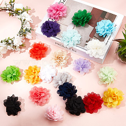 40Pcs 20 Colors Polyester Flower Ornament Accessories&nbsp;DIY-BBC0002-17