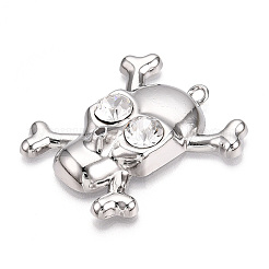 Rack Plating Alloy Rhinestone Pendants&nbsp;PALLOY-N176-108B-P