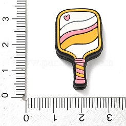 ピックルボールをテーマにしたシリコンフォーカルビーズ  焦点ビーズ  カラフル  ラケット  29x17x8mm  穴：3mm&nbsp;SIL-A012-03D