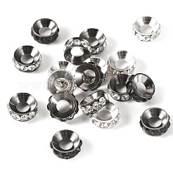 18Pcs 3 Colors Brass Rhinestone Spacer Beads&nbsp;RB-TADJ0001-01