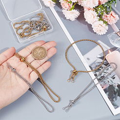 8Pcs 2 Style Adjustable 304 Stainless Steel Slider Bracelets Set&nbsp;BJEW-UN0001-47