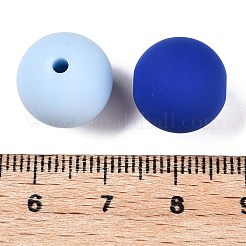ゴム引きスタイル模造シリコンアクリルビーズ  ラウンド  ミックスカラー  13.5~14x13mm  穴：2mm&nbsp;MACR-T048-01A-09
