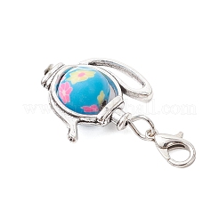 Teapot Handmade Polymer Clay & Tibetan Style Alloy Pendant Decorations&nbsp;HJEW-JM03544