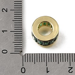 Brass Pave Cubic Zirconia European Beads&nbsp;KK-C262-14G-03