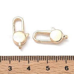 真鍮カニカン  長持ちメッキ  ラックめっき  フラットラウンド  ゴールドカラー  19.5x9x4.5mm  穴：1.5mm&nbsp;KK-G557-21G