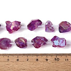 Dyed Electroplate Raw Rough Natural Amethyst Beads Strands&nbsp;G-Q610-05D