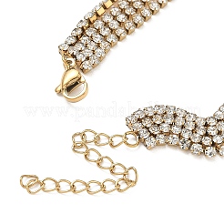 304 Stainless Steel Rhinestone Cup Chain Multi-strand Bracelets for Women&nbsp;BJEW-P376-01G-02