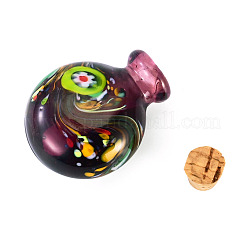 Handmade Lampwork Perfume Bottle Pendants&nbsp;LAMP-TADJ0001-05B