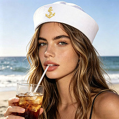 Polyester Sailor Hat&nbsp;AJEW-CN0007-55