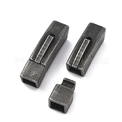 304ステンレススチール製バヨネット留め具  カーブチューブ  平らな穴  アンティークシルバー  31.5x8x10mm  穴：5x5.5mmと6x6mm&nbsp;STAS-A138-06AS