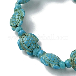 Synthetic Turquoise Beaded Stretch Bracelets for Women&nbsp;BJEW-JB13597-03
