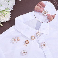 6Pcs 3 Styles Flat Round & Flower Alloy Resin Cufflinks&nbsp;FIND-ME0004-45