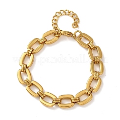 304 Stainless Steel Rectangle Link Chain Bracelets for Women&nbsp;BJEW-F536-18G