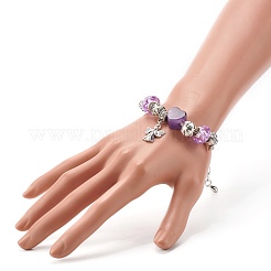 Heart Angel Clover Flowers European Bracelet for Teen Girl Women&nbsp;BJEW-JB06849-05